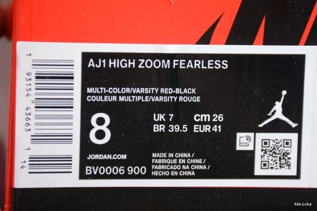 Rep TB BV0006-900 High Jordan Zoom Retro Air Fearless 1 0715
